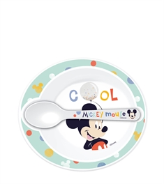 Mickey Mouse børne service i keramik - Spisesæt i 2 dele til børn - Mickey Mouse